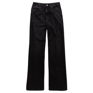 AE Stretch Curvy Super High-Rise Baggy Wide Leg Jeans Washed Black Size 16